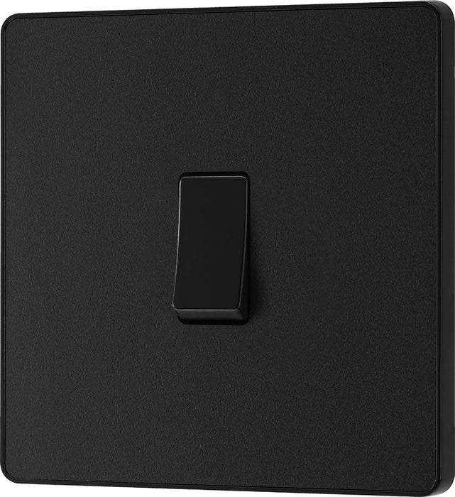 BG Evolve PCDMB12B 20A 16AX 2 Way Single Light Switch - Matt Black (Black) - westbasedirect.com