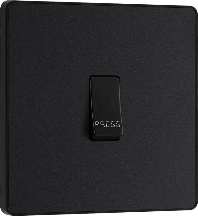 BG Evolve PCDMB14B 10A Single Press Switch - Matt Black (Black) - westbasedirect.com