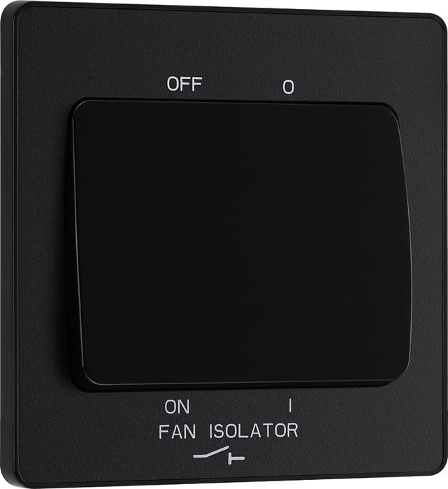 BG Evolve PCDMB15B 10A Triple Pole Fan Isolator Switch - Matt Black (Black) - westbasedirect.com