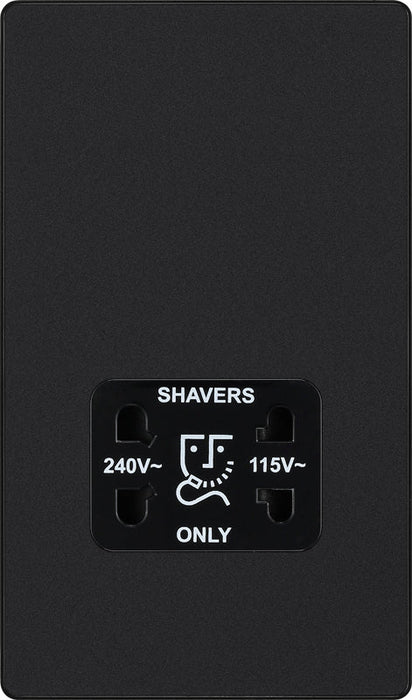 BG Evolve PCDMB20B 115/240V Dual Voltage Shaver Socket - Matt Black (Black) - westbasedirect.com