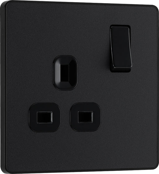 BG Evolve PCDMB21B 13A Single Switched Power Socket - Matt Black (Black) - westbasedirect.com