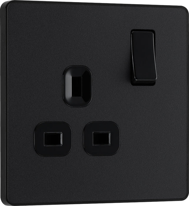 BG Evolve PCDMB21B 13A Single Switched Power Socket - Matt Black (Black) - westbasedirect.com