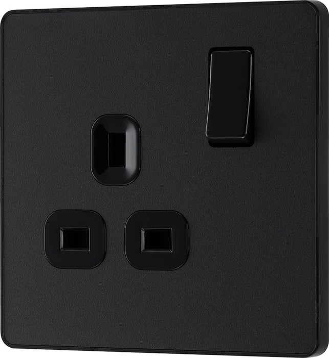BG Evolve PCDMB21B 13A Single Switched Power Socket - Matt Black (Black) - westbasedirect.com