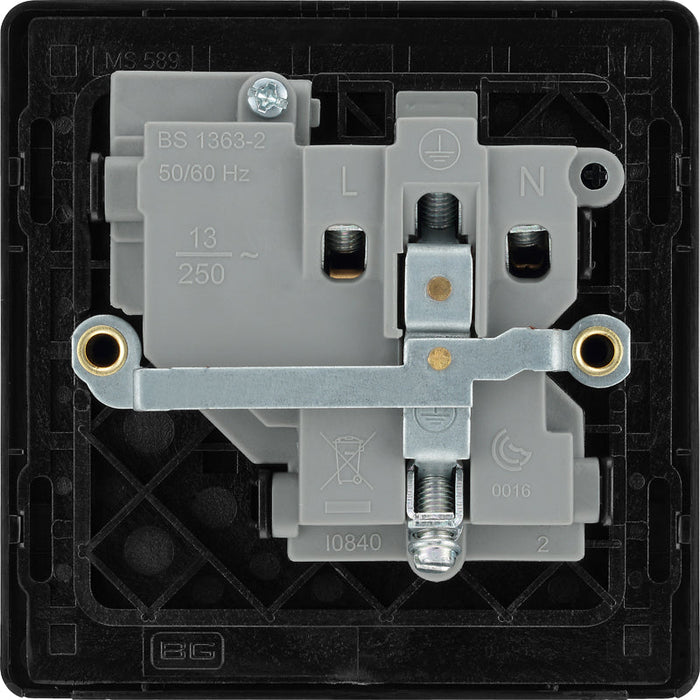 BG Evolve PCDMB21B 13A Single Switched Power Socket - Matt Black (Black) - westbasedirect.com