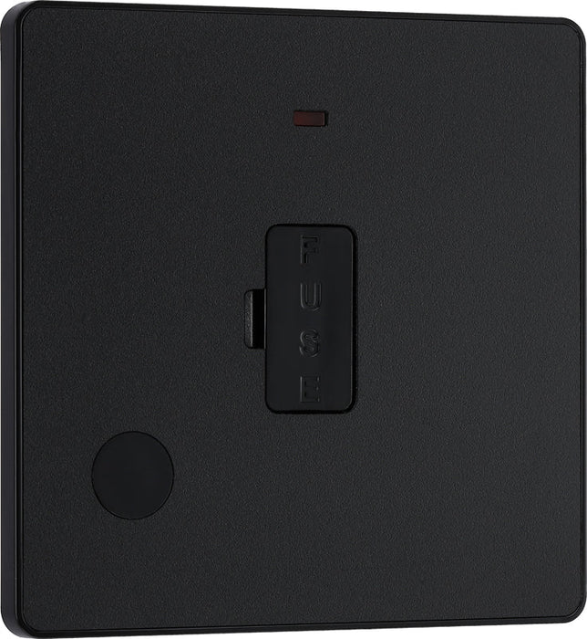 BG Evolve PCDMB54B 13A Unswitched Fused Connection Unit with Power LED Indicator & Flex Outlet - Matt Black (Black) - westbasedirect.com