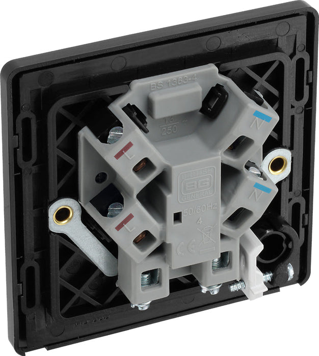 BG Evolve PCDMB54B 13A Unswitched Fused Connection Unit with Power LED Indicator & Flex Outlet - Matt Black (Black) - westbasedirect.com