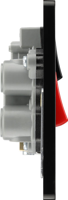 BG Evolve PCDMB70B 45A Cooker Control Socket, Double Pole Switch with LED Power Indicator - Matt Black (Black) - westbasedirect.com