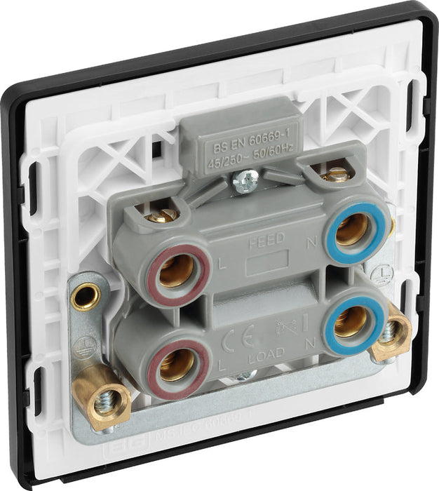 BG Evolve PCDMB74B 45A Double Pole Square Switch with LED Power Indicator - Matt Black (Black) - westbasedirect.com