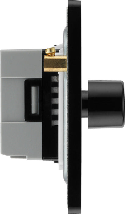 BG Evolve PCDMB83B 2-Way Trailing Edge LED 200W Triple Dimmer Switch Push On/Off - Matt Black (Black) - westbasedirect.com
