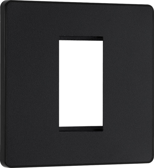 BG Evolve PCDMBEMS1B Single Euro Module Front Plate (25 x 50) - Matt Black (Black) - westbasedirect.com