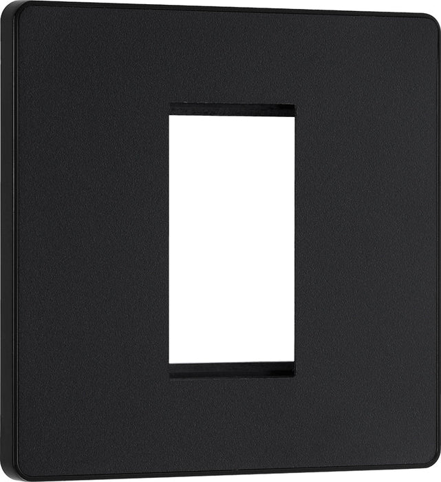 BG Evolve PCDMBEMS1B Single Euro Module Front Plate (25 x 50) - Matt Black (Black) - westbasedirect.com