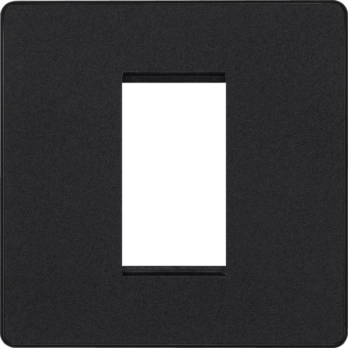 BG Evolve PCDMBEMS1B Single Euro Module Front Plate (25 x 50) - Matt Black (Black) - westbasedirect.com