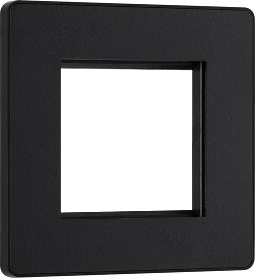 BG Evolve PCDMBEMS2B Twin Euro Module Aperture Single Front Plate (50 x 50) - Matt Black (Black) - westbasedirect.com