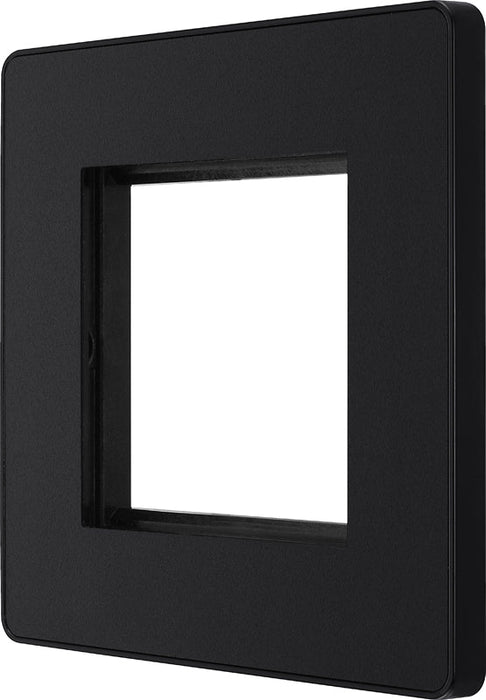 BG Evolve PCDMBEMS2B Twin Euro Module Aperture Single Front Plate (50 x 50) - Matt Black (Black) - westbasedirect.com