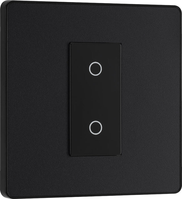 BG Evolve PCDMBTDM1B 2-Way Master 200W Single Touch Dimmer Switch - Matt Black (Black) - westbasedirect.com