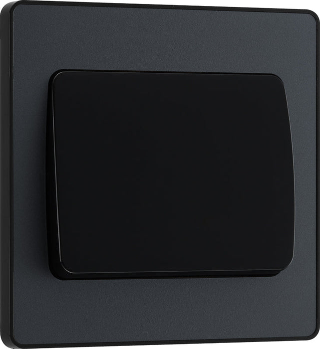 BG Evolve PCDMG12WB 20A 16AX 2 Way Single Light Switch, Wide Rocker - Matt Grey (Black) - westbasedirect.com