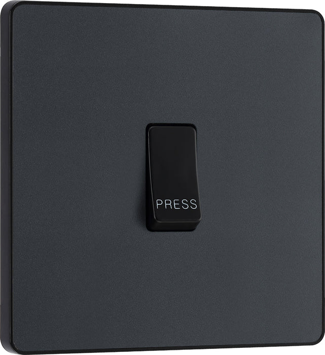 BG Evolve PCDMG14B 10A Single Press Switch - Matt Grey (Black) - westbasedirect.com