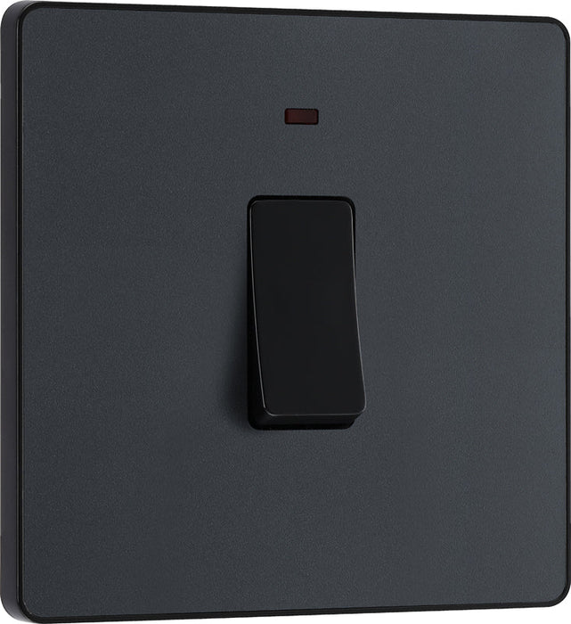 BG Evolve PCDMG31B 20A Double Pole Switch with Power LED Indicator - Matt Grey (Black) - westbasedirect.com