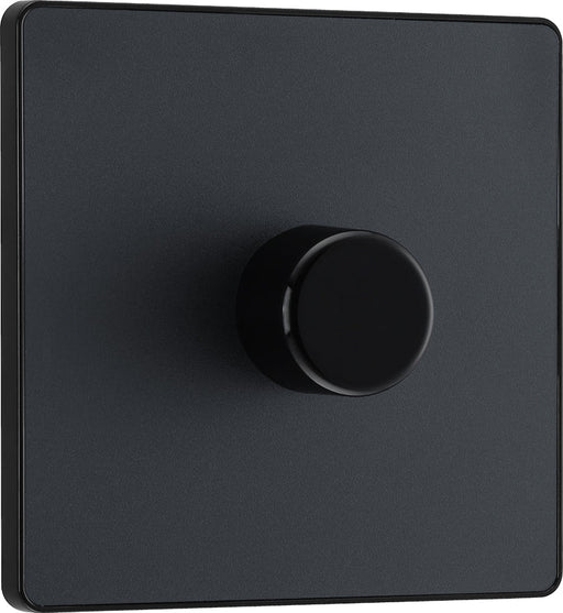 BG Evolve PCDMG81B 2-Way Trailing Edge LED 200W Single Dimmer Switch Push On/Off - Matt Grey (Black) - westbasedirect.com
