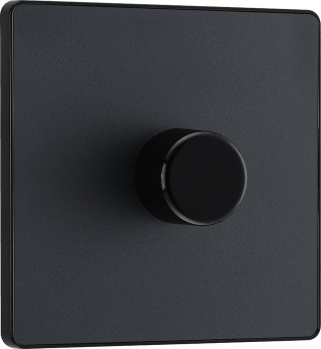 BG Evolve PCDMG81B 2-Way Trailing Edge LED 200W Single Dimmer Switch Push On/Off - Matt Grey (Black) - westbasedirect.com
