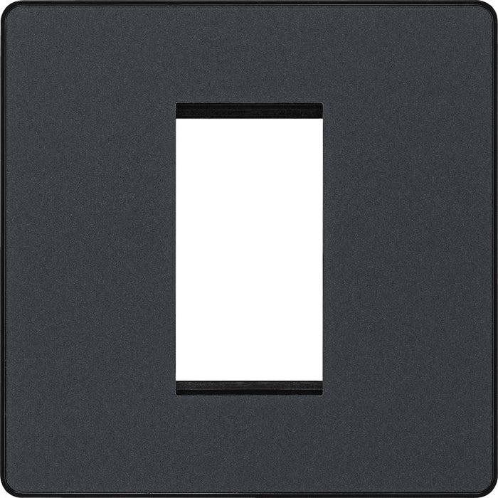 BG Evolve PCDMGEMS1B Single Euro Module Front Plate (25 x 50) - Matt Grey (Black) - westbasedirect.com