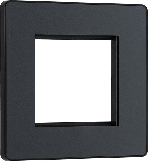 BG Evolve PCDMGEMS2B Twin Euro Module Aperture Single Front Plate (50 x 50) - Matt Grey (Black) - westbasedirect.com