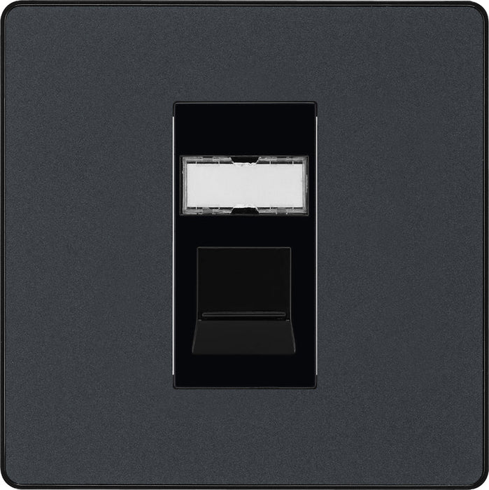 BG Evolve PCDMGRJ451B Single RJ45 Telephone Socket - Matt Grey (Black) - westbasedirect.com