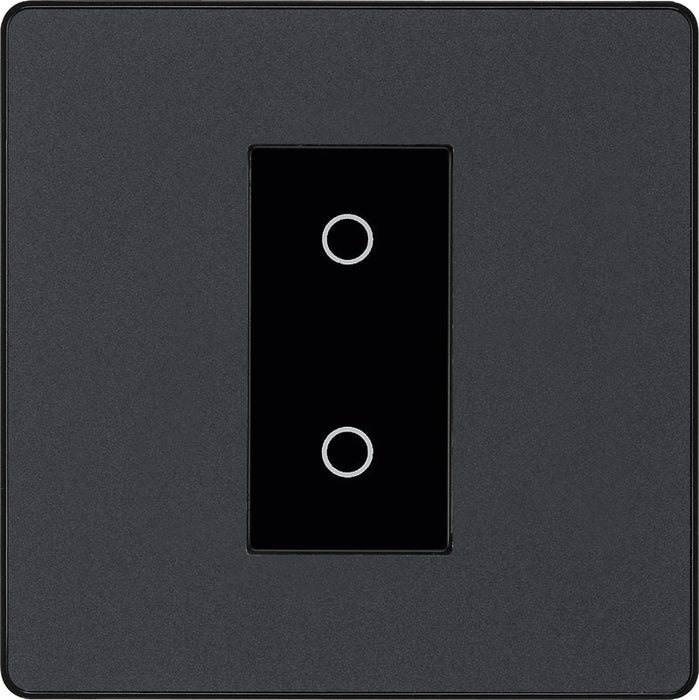 BG Evolve PCDMGTDM1B 2-Way Master 200W Single Touch Dimmer Switch - Matt Grey (Black) - westbasedirect.com