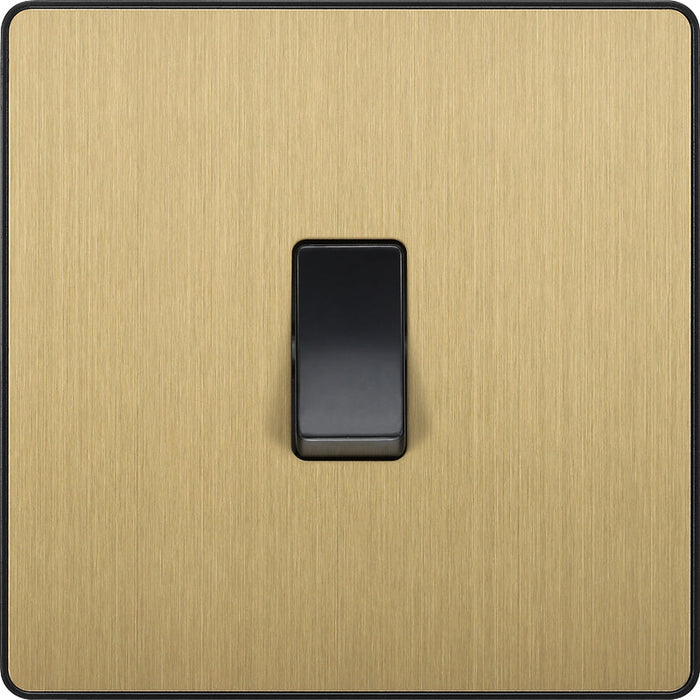 BG Evolve PCDSB13B 20A 16AX Single Intermediate Light Switch - Satin Brass (Black) - westbasedirect.com
