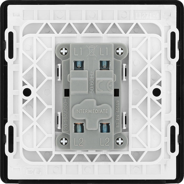 BG Evolve PCDSB13B 20A 16AX Single Intermediate Light Switch - Satin Brass (Black) - westbasedirect.com