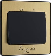 BG Evolve PCDSB15B 10A Triple Pole Fan Isolator Switch - Satin Brass (Black)