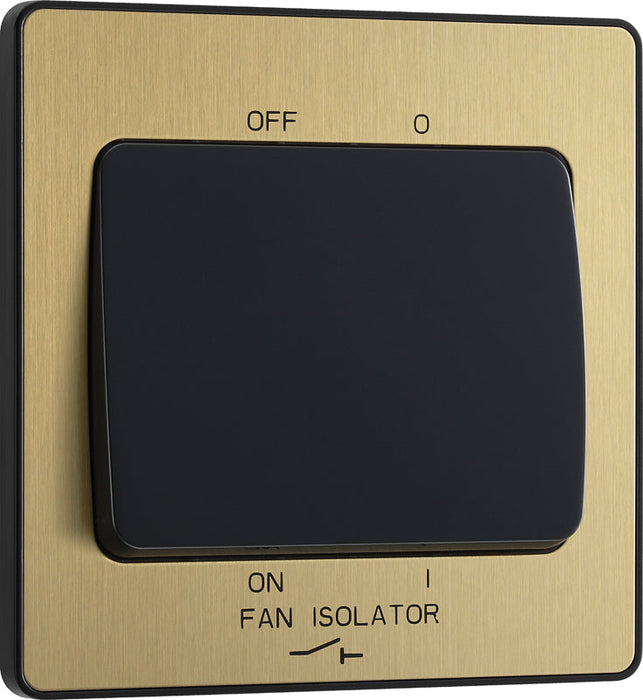 BG Evolve PCDSB15B 10A Triple Pole Fan Isolator Switch - Satin Brass (Black) - westbasedirect.com