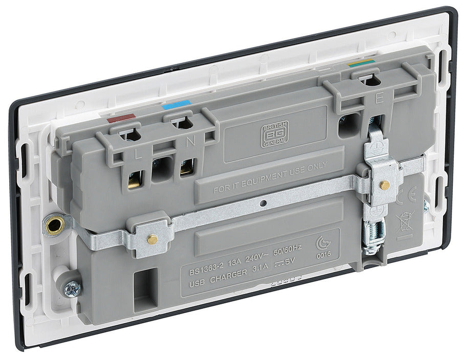 BG Part M PM22U3 13A Double Socket + 2x USB - westbasedirect.com