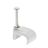 Unicrimp QFWC5 6mmx10mm White Flat Cable Clips for 2.5mm² T&E Cable (Pack 100)