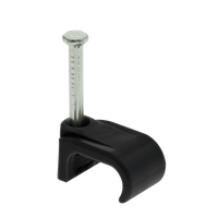 Unicrimp QJ12B Dual Coaxial (RG59+2C and HYCF Dual) Black Cable Clips (Pack 100)