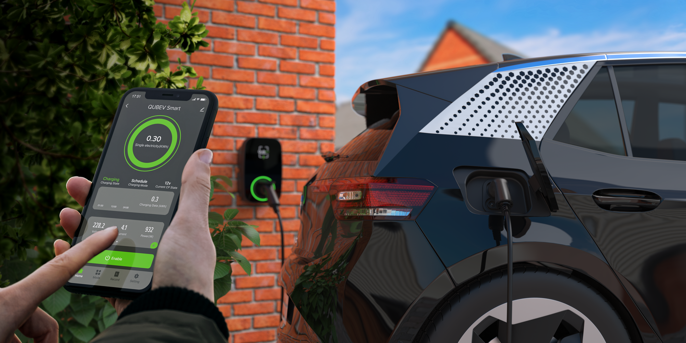 Rolec EVON0090 QUBEV Smart EV Charger Universal Socket 32A (7.4kW) - westbasedirect.com