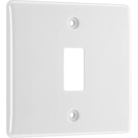 BG R81 White Moulded 1G Grid Front Plate - White