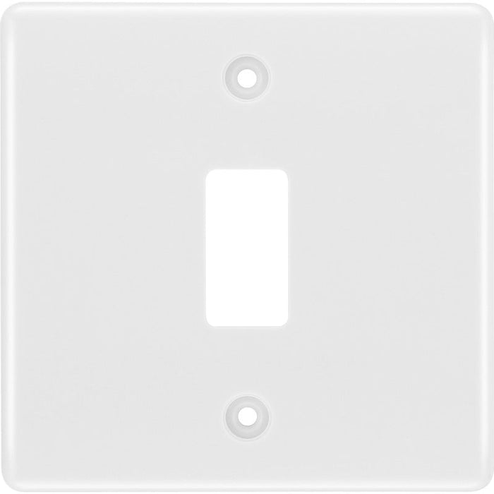 BG R81 White Moulded 1G Grid Front Plate - White - westbasedirect.com