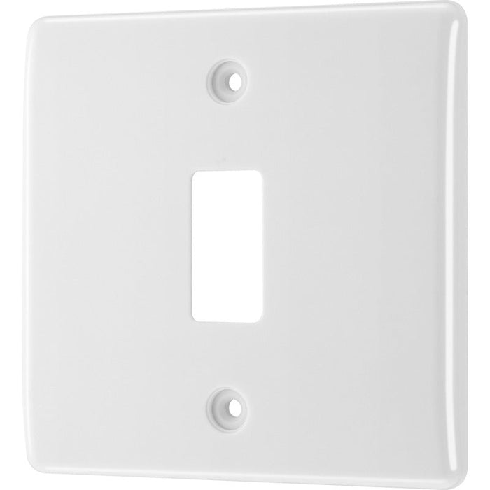 BG R81 White Moulded 1G Grid Front Plate - White - westbasedirect.com