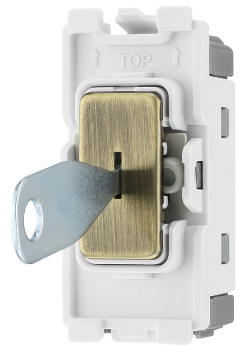 BG RAB12KY Nexus Grid 20A Secret Key SP 2-Way - Antique Brass - westbasedirect.com
