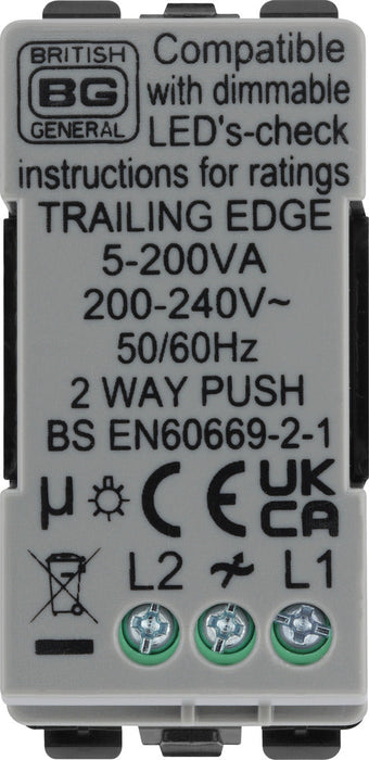 BG RABDTR Nexus Grid Dimmer 2-Way 200W Trailing Edge - Antique Brass - westbasedirect.com