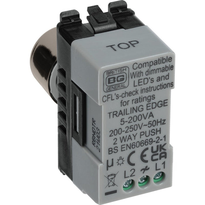 BG RBNDTR Nexus Grid Dimmer 2-Way 200W Trailing Edge - Black Nickel - westbasedirect.com