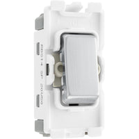 BG RBS14 Nexus Grid 20A SP 1-Way Retractive (PRESS) - Brushed Steel