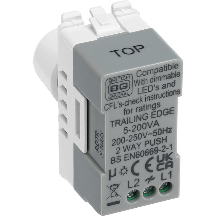 BG RDTR Nexus Grid Dimmer 2-Way 200W Trailing Edge - White - westbasedirect.com