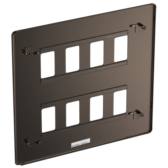 BG RFBN8 Flatplate Screwless 8G Grid Front Plate - Black Nickel - westbasedirect.com