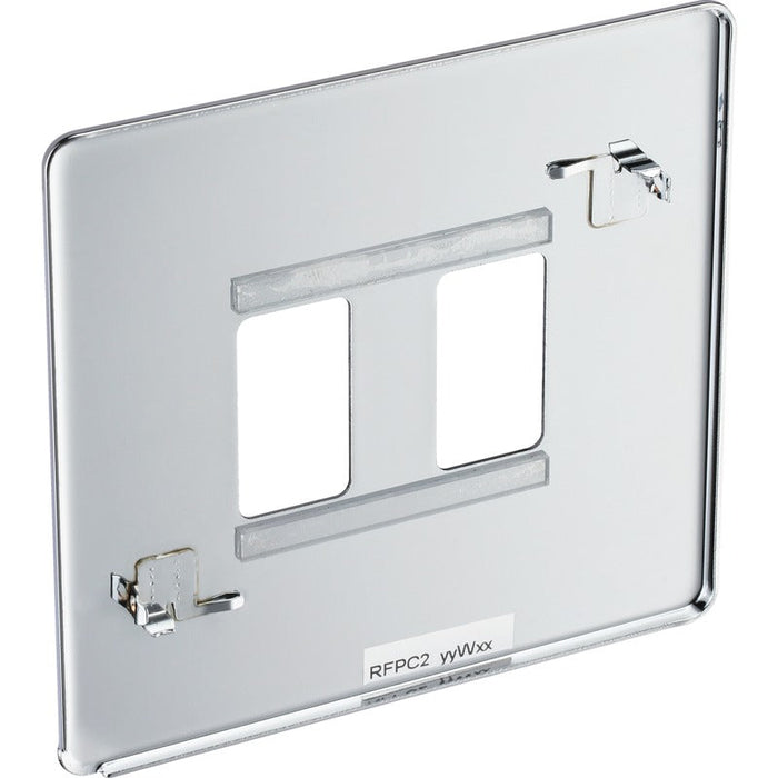 BG RFPC2 Flatplate Screwless 2G Grid Front Plate - Polished Chrome - westbasedirect.com