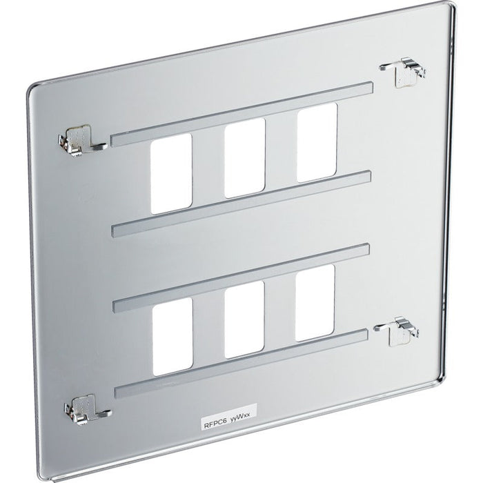 BG RFPC6 Flatplate Screwless 6G Grid Front Plate - Polished Chrome - westbasedirect.com
