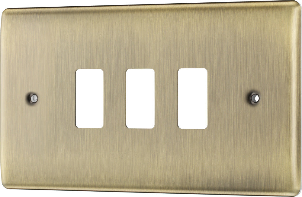 BG RNAB3 Nexus Metal 3G Grid Front Plate - Antique Brass - westbasedirect.com