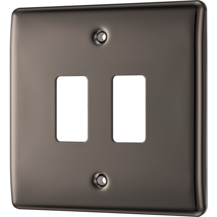 BG RNBN2 Nexus Metal 2G Grid Front Plate - Black Nickel - westbasedirect.com