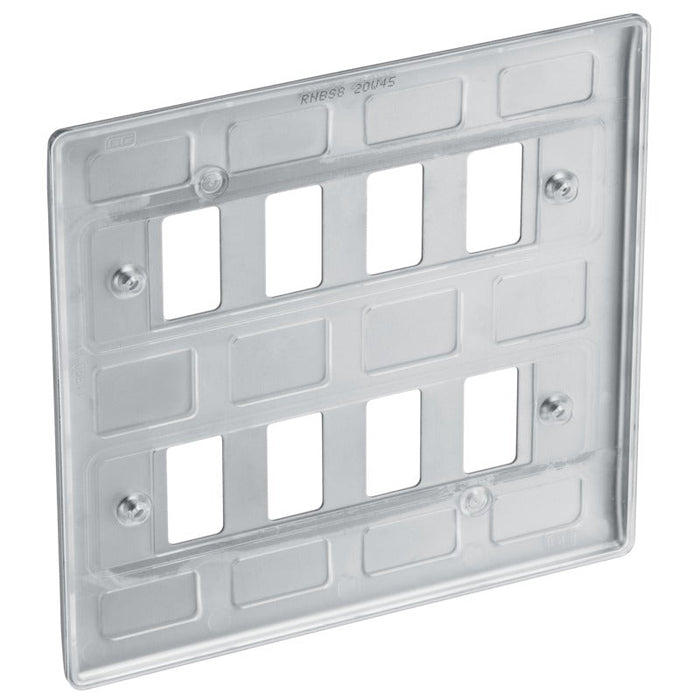 BG RNBS8 Nexus Metal 8G Grid Front Plate - Brushed Steel - westbasedirect.com